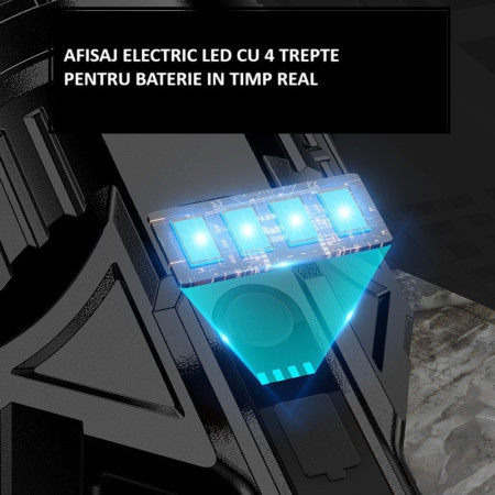 Lanterna LED,  Incarcare USB, Autonomie 8-24h, 2 Surse de Lumina, Principal si Lateral, Raza Maxima 100-200 m, COB, 5W, 23 x 10 x 10 cm, Galben