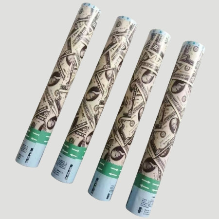 Tub de Confetti, Cyrax, Money, 30x5 cm, Confetii Asortate Model Dolari, Eliberare prin Rasucire, Multicolor