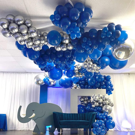 Set 12 Baloane, Cyrax, din Latex Standard, 13 cm, Albastru