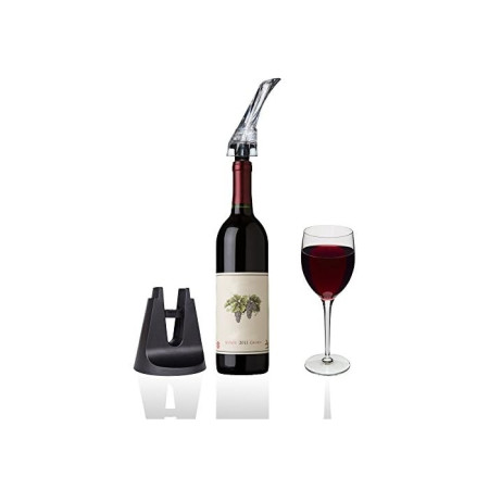 Aerator cu Turnator de Vin 2in1, Cyrax, Decantare, Anti-Picurare, Fara Scurgere, 18x10x8cm, Negru