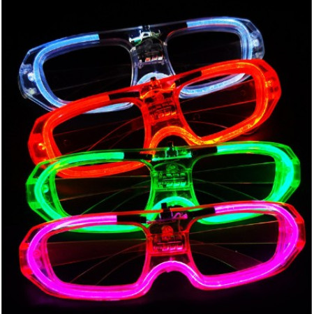 Ochelari de Petrecere cu LED, Cyrax, Model Neon, din Plastic, 3 Moduri de Iluminat, Marime Universala, Multicolor