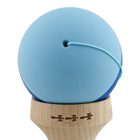 Kendama X Originala, Profesionala, Cyrax, Cupe Mari KING SIZE V3, Rubber Grip, Gaura in Baza, Rulment Metalic, din lemn 18 cm, Ata 62/65 cm, M Bleu/Albastru/Bleu