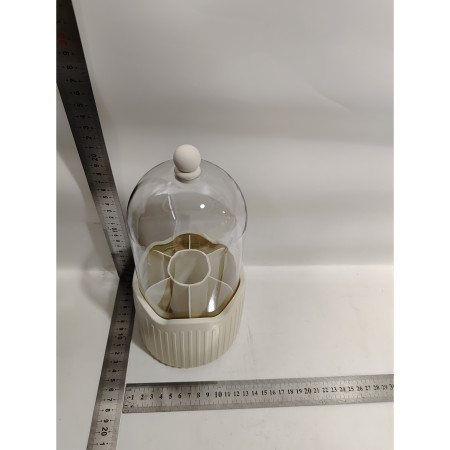 Cutie pentru Depozitarea Pensulelor de Machiaj, Cyrax, Rotativa, Plastic, 36 cm x 13 cm, Bej