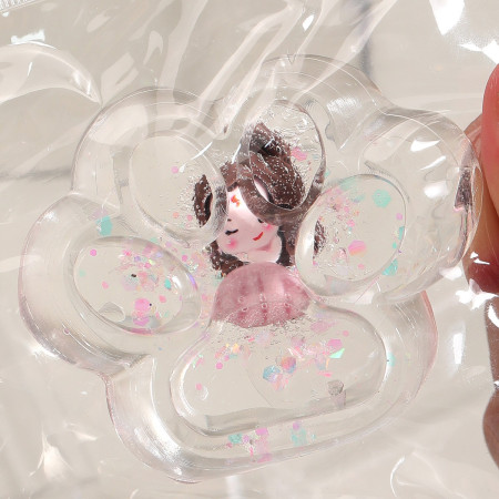 Jucarie Antistres Squishy, Cyrax, Labuta de Pisica Pufoasa, cu Revenire Lenta, 7 x 6.5 cm, Model Printesa, Multicolor