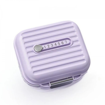 Cutie Medicamente,  Mov, 7 Compartimente, Portabila si Compacta, 7.8x7.2x3.5 cm, Ideala pentru Uzul Cotidian