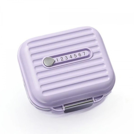 Cutie Medicamente,  Mov, 7 Compartimente, Portabila si Compacta, 7.8x7.2x3.5 cm, Ideala pentru Uzul Cotidian