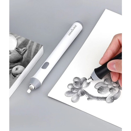 Radiera Electrica,  pentru Schite si Arta, Grosime Varf 3 mm/5 mm, Baterii 2 x AA (neincluse), din ABS, Alb