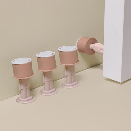 Opritor de Usa,  din Silicon, Model Magicial, cu Prindere de Perete, Anti-Coliziune, 4x 8.5 cm, Roz
