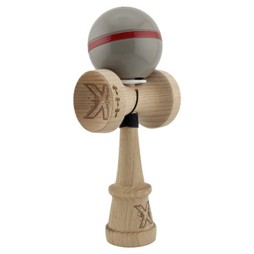 Kendama X Originala Silken, Profesionala, Cyrax, Cupe Mari KING SIZE V3, Super Sticky, Gaura in Baza, Rulment Metalic, din lemn 18 cm, Ata 55 cm, Ice Gri