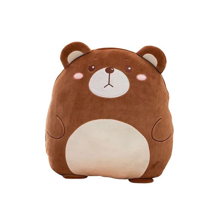 Patura 2in1 pentru Pat sau Canapea,  Model Jucarie Urs cu Spatiu de Depozitare Patura, Microfibra, 1x1.7 m, Maro