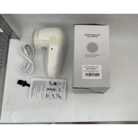 Aparat Scame si Par Haine,  Electric, USB inclus, Periuta Curatare, pentru Diferite Tesaturi, 13 x 6.8 x 5.8 cm, Alb