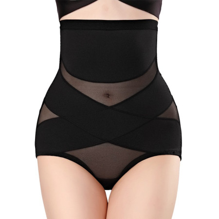 Lenjerie Modelatoare pentru Abdomen, Cyrax, cu Talie Inalta si Corset, Negru, Push-Up, Marimea L