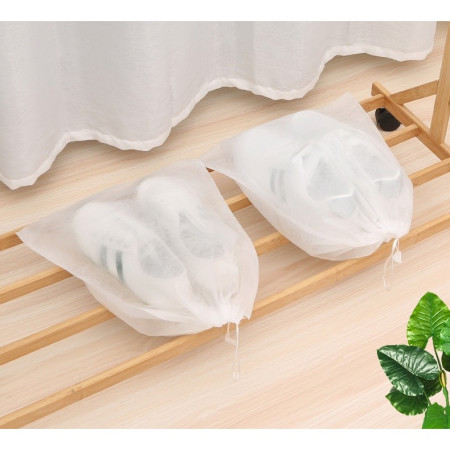 Set 50 de Saci de Depozitare Incaltaminte,  de Protectie, pentru Voiaj, Netesut, Rezistenti la Praf, Protectie Solara, Anti-Ingalbenire, 38x24 cm, Marime Mica, Transparent
