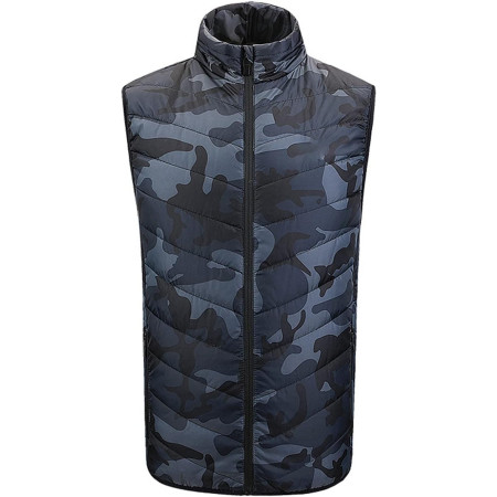 Vesta cu Incalzire,  Unisex, 2 Zone de Incalzire, Umplutura Bumbac, 3 Trepte de Temperatura, Incarcare USB, Albastru,  65 - 75 kg, Marime XXL