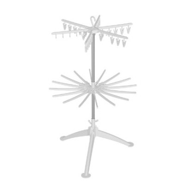 Uscator de Rufe Vertical,  2 Niveluri, Pliabil, din ABS+PP+Otel Inoxidabil, Rotire 360 Grade, 130 x 75 cm, Alb