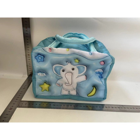 Geantă Frigorifică, Cyrax, cu Desene Animate 3D, Portabilă pentru Copii, de Prânz, din Pânză Oxford, 23x13x19 cm, Model Elefantel, Albastru