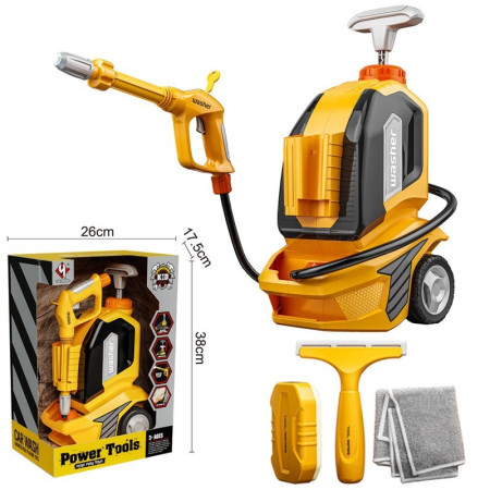 Jucarie Aparat de Spalat cu Presiune, Cyrax, Spalator Auto, Interactiv, Material Plastic, Accesorii Incluse, 38x26x17.5 cm, Portocaliu
