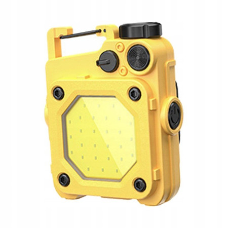 Lanterna Mini de Buzunar Tip Breloc,  Incarcare prin USB Type C, Multifunctionala, pentru Exterior, Camping, Alpinism, Ciclism, Mini Lanterna Elvis, 6.1 x 5 x 2.5 cm, Lumina Puternica, Culoare Galben