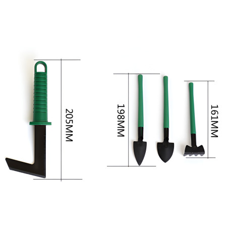 Set 12 Unelte de Gradina,  pentru Plantare Prelucrare Sol si Ingrijire Plante, Material PVC si Cardboard, Cutie Inclusa, 37x28 cm, Verde