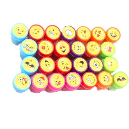 Set 26 Stampile, Cyrax, pentru Copii 4-6 Ani, Model Fete Zambitoare Emoji, 20 x 10 x 2 cm, Multicolor
