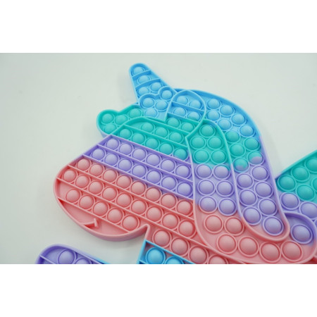 Jucarie antistres din silicon Cyrax, Pop it Now and Flip It ,Unicorn cu aripi ,Curcubeu
