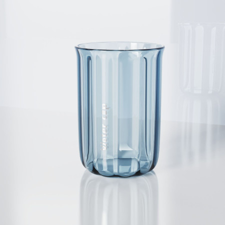 Cana de Apa pentru Clatit,  pentru Periuta de Dinti, 200 ml, 10.4 x 7.3 cm, Albastru Transparent