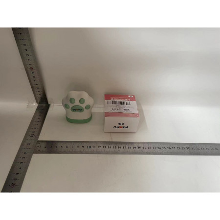 Ruleta Portabila,  Ruleta mini pentru Copii, Model Labuta de Pisica, cu Prindere, pentru Masurat Diametrul, 5.5 x 6.5 cm, Banda 1.5m, Verde