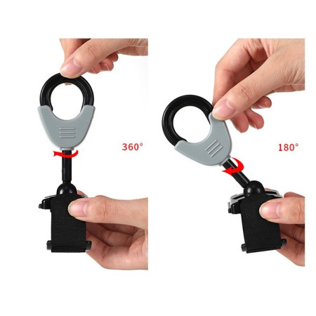 Set 2 Carlige pentru Carucior, Cyrax, din Plastic si Velcro, Sarcina Maxima 2 kg, Negru