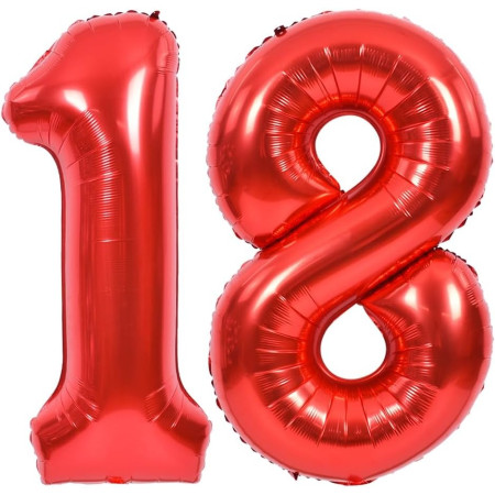 Balon din Folie Metalizata Cyrax, Figurina Cifra, Tema Aniversare 80 cm, Ambalaj Individual, Pai inclus, Umflare cu Aer sau Heliu, Rosu, Cifra 8