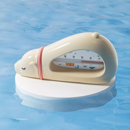 Termometru pentru Baie, Cyrax, Plutitor, Rezistent la apa, Multifunctional, Model Urs Polar, 15x7.5x4 cm, Roz