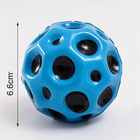 Minge Saltareata Hiperelastica, Cyrax, Space Moon Ball foarte Elastica, Antistress pentru Copii, Diametru 66 mm, Albastru