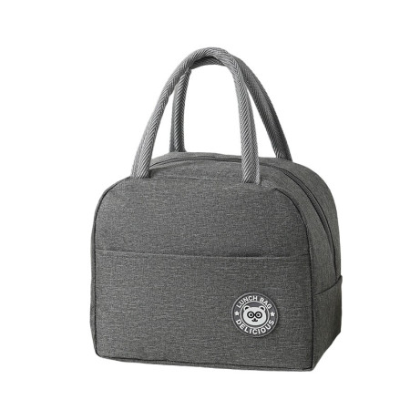 Geanta Termica pentru Pranz, Cyrax, Multifunctionala, Compartimentata, Impermeabila, cu Manere, Buzunar Exterior, 22x14x19 cm, Gri