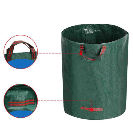 Sac de Colectare a Frunzelor,  Cos Sac pentru Gradina, Sac de Depozitare a Frunzelor, 45 x 38 cm, 60 l, Verde
