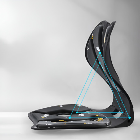 Suport pentru Scaun, Cyrax, pentru Corectarea Posturii, Portabil, Pliabil, Ergonomic, Ameliorare Durere, Respirabil, 35x32x30 cm, Marime L, Model Rachete, Negru