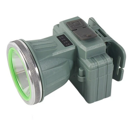 Lanterna LED de Montat pe Cap,  cu Raza Lunga de Zoom, Reincarcabila USB, Far Telescopic, Rezistent la Apa, Reglabil, pentru Pescuit in Aer Liber, Camping, Lumina Puternica, Lanterna, 8.6x7.5x6.5cm, Verde Deschis