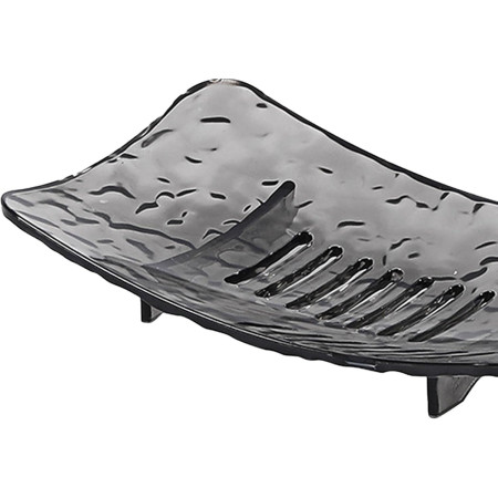 Savoniera din Plastic  15 x 9 cm, cu Scurgere Apa, Design Modern, Gri