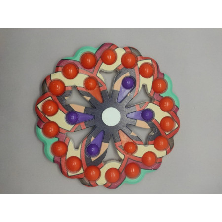 Jucarie Antistres, Cyrax, Model Simple Dimple, Fidget Toy Spinner, cu 24 Buline, Multicolor