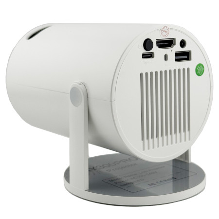 Video Proiector Portabil cilindric HY300PRO+,  Inteligent, ULTRA HD 1920 x 1080, Wireless, Compatibil cu Android/iOS, 13 x 11 x 9 cm, Alb