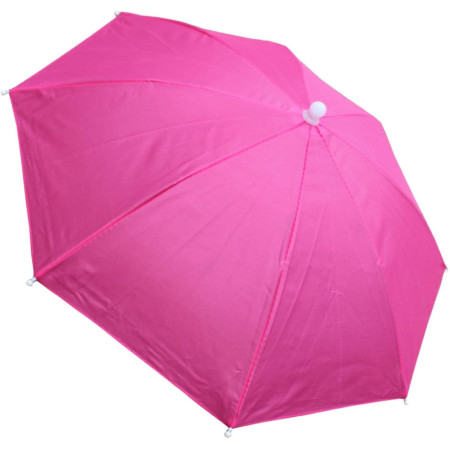 Umbrela de Cap,  Diametru 69 cm, Snur Reglabil de Cap, Protectie UV/Ploaie, Roz