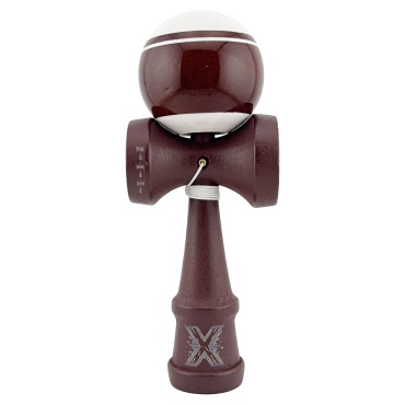 Kendama X Originala, Profesionala, Cyrax, Super Sticky Legendary, Rulment Metalic cu Ata 55 cm, Alb/Maro