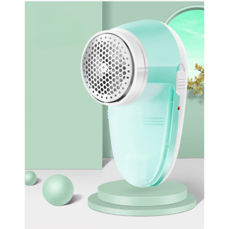 Aparat Pentru Curatat Scame, Par Si Praf,  Pentru Diferite Tipuri De Material, Cu Lame Din Otel Inoxidabil, Incarcare Prin USB Type-C, Cu Perie De Curatare si Cablu USB Incluse, 13x7 cm, Verde