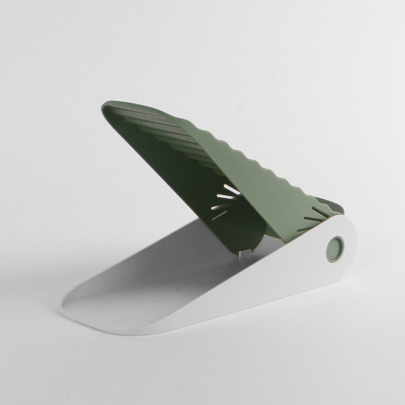 Suport pentru Pantofi,  cu Două Straturi, Organizator, Antiderapant și Durabil, Inălțime Reglabilă, 25.5x11x7.5 cm, Verde, 150 g