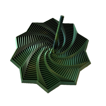 Jucarie Decompresie, Cyrax, Model Stea 3D, DuoChrome, Maner Spirala, Turn Magic Geometric, Multiple Forme, Anti-stress, 8.6 cm, Negru/Verde