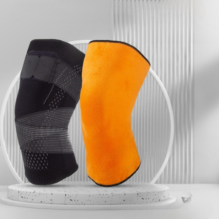 Orteza Elastica pentru Genunchi, Cyrax, Ajustabila cu Bretele Elastice, Banda pentru Compresie, Material Respirabil, Marime L, Culoare Negru