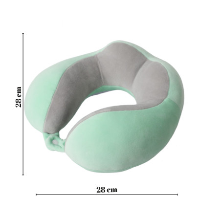 Perna de Voiaj  Pentru Gat, din Bumbac, 4 Cocoase Pentru Confort, Accesoriu de Voiaj, Birou, Masina, Sistem Prindere Capse, Verde