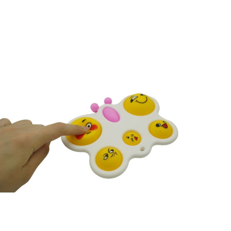 Jucarie Antistres Cyrax - Fidget Toy, Simple Dimple, Fluture, Alb