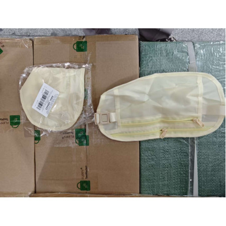 Borseta Anti-Furt, Cyrax, 2 Compartimente, Reglabila, Unisex, pentru Documente, Carduri, Telefon, Bej