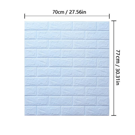 Set 10 Placi de Tapet,  Autoadezive, 70 x 77 cm, 3.5 mm Grosime, Suprafata Acoperita 5.3 mp, din PVC, Model Caramida, Albastru Deschis